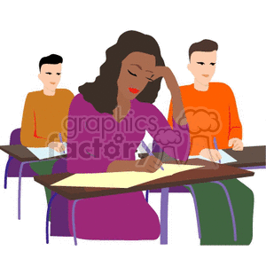  African American girl in school clipart. Royalty-free image # 139550