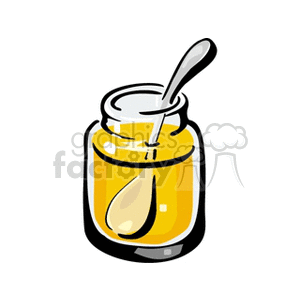   honey jar jars food spoon spoons  honey.gif Clip Art Food-Drink 