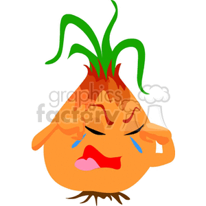 crying onion character clipart. Royalty-free image # 141259