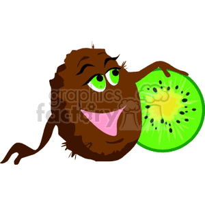 cartoon kiwi fruit clipart.