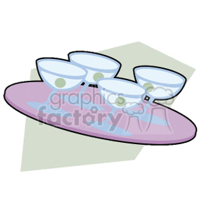 tray of cocktail glasses clipart. Commercial use image # 141633