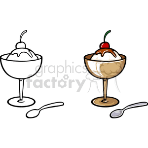   food ice cream sundae spoon spoons junkfood Clip Art Food-Drink Fruit 
