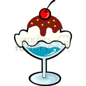 fruit food cherry sundae ice cream dessert chocolate  BFF0125.gif Clip Art Food-Drink Fruit yum cartoon