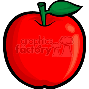 clipart - big red apple.