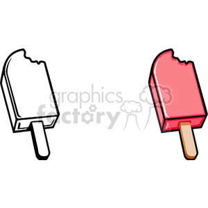 ice cream bar bars Popsicle food junk food  PFF0110.gif Clip Art Food-Drink Fruit black white
