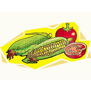   vegetable vegetables food healthy corn on the cob  corntomato.gif Clip Art Food-Drink Vegetables 