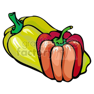   vegetable vegetables food healthy pepper peppers red green  peppers2121.gif Clip Art Food-Drink Vegetables garden bell