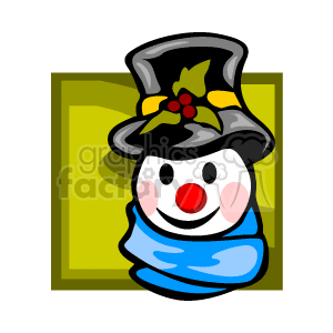   christmas xmas holidays snowman decoration blue scarf top hat holly berry decorations  6_snowman.gif Clip Art Holidays Christmas 