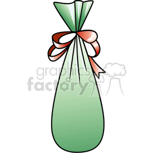 Long Green Christmas bag with a Big Red Bow clipart.