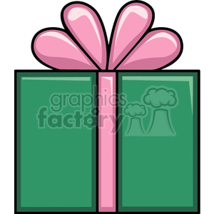 green present with a pink bow clipart. Commercial use image # 142868