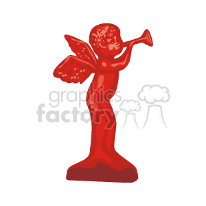Red Angel Blowing Her Horn Right clipart. Commercial use image # 142901