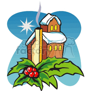  christmas xmas holidays berries tree trees house houses decoration decorations  christmas-house2.gif Clip Art Holidays Christmas 