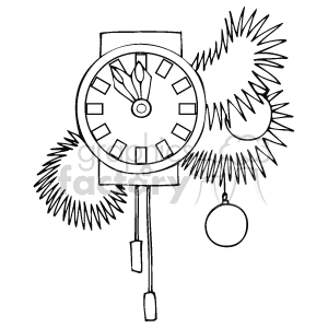 black and white clock clipart. Commercial use image # 143397
