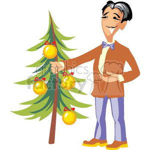  christmas xmas holidays social tree party male guy man   Christmas05-007 Clip Art Holidays Christmas 