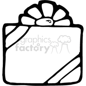 Black and White Christmas Gift with a Bow clipart. Royalty-free image # 143837