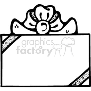 Simple Black and White Gift Box with a Bow on the Top clipart. Royalty-free image # 143843