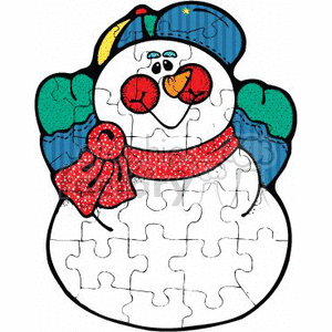  christmas xmas holidays snowman snowmen snow winter   snowman005_c Clip Art Holidays Christmas puzzle crafts activity jigsaw cartoon funny
