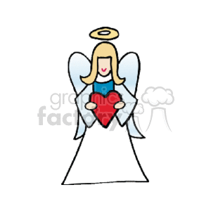   christmas xmas holidays angel angels heart hearts  blue_angel_with_heart.gif Clip Art Holidays Christmas Angels 