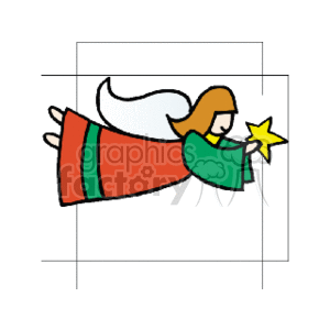 chr_angel_flying_w_star clipart. Commercial use image # 143971