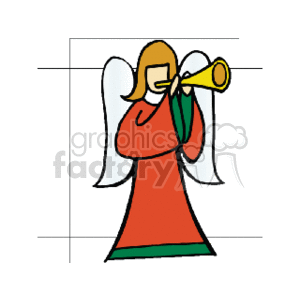christmas_angel_w_horn clipart. Commercial use image # 143986