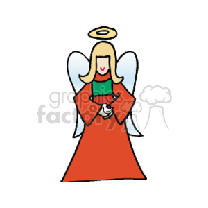 christmas_angel_with_dove clipart. Royalty-free image # 143991