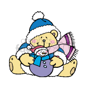   teddy bear bears christmas xmas santa  big_teddy_bear1_bw_baby_snowman.gif Clip Art Holidays Christmas Bears 