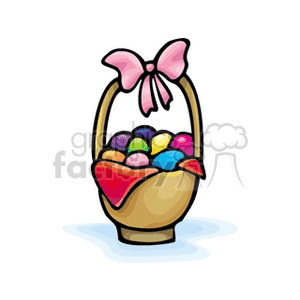   Happy Easter Basket Eggs painted baskets egg  coloredeggs.gif Clip Art Holidays Easter 