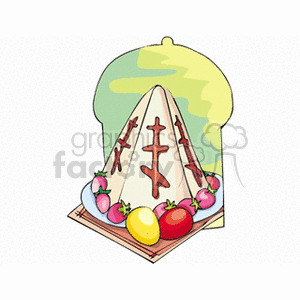 Strawberry Easter cake with eggs clipart. Royalty-free image # 144264