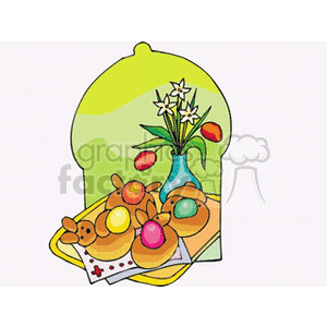 Easter cookies with flowers clipart. Royalty-free image # 144274