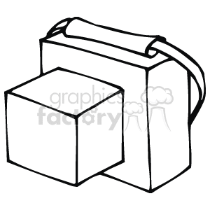 Black and white lunch box clipart. Royalty-free image # 144367