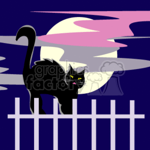 Halloween_cat_fence002 clipart. Royalty-free image # 144527