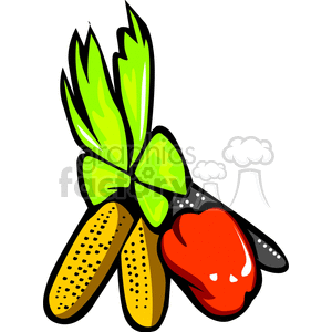 Corn and peppers clipart. Commercial use image # 145065
