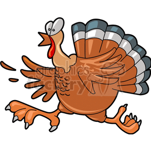   thanksgiving holidays food turkey turkeys  FHH0244.gif Clip Art Holidays Thanksgiving cartoon funny run running fall autumn november bird birds brown