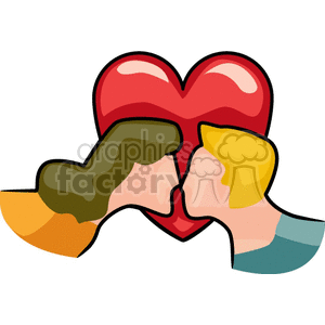   valentines day holidays love hearts heart kiss kissing couples  FHH0105.gif Clip Art Holidays Valentines Day 