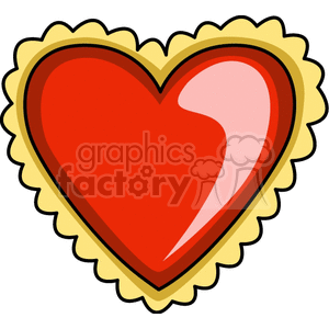 Valentines day red heart with yellow fringe 