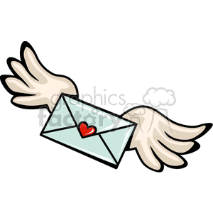   valentines day holidays love hearts heart letters envelope envelopes mail email wings  FHH0203.gif Clip Art Holidays Valentines Day 
