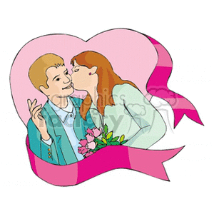 clipart - couple kissing.