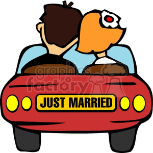 wedding weddings marriage bride groom car cars just married  couple003.gif Clip Art Holidays Weddings love couple couples