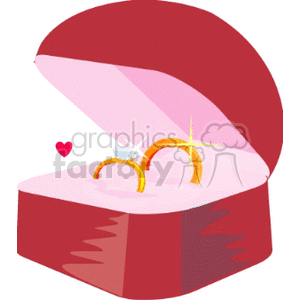 wedding rings in a ring box clipart. Commercial use image # 146176