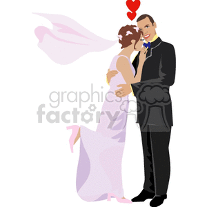 happy wedding couple clipart. Commercial use image # 146178