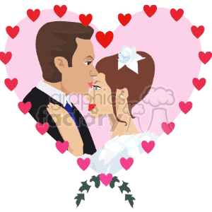 groom kissing the bride clipart. Commercial use image # 146180