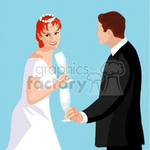 bride and groom together  clipart. Royalty-free image # 146188