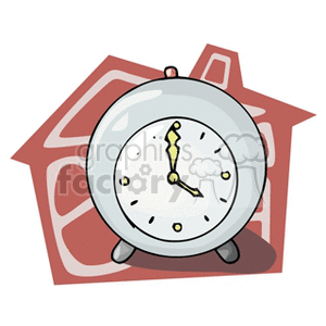   clock time alarm clocks alarms  house white  Clip Art Household 
