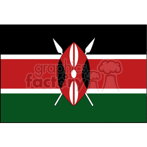 Kenya flag clipart. Commercial use image # 148331