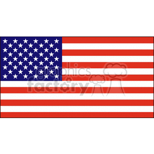 The clipart image depicts the flag of the United States of America, commonly known as the American flag or US flag. It features 13 horizontal stripes alternating red and white, with a blue rectangle in the top left corner containing 50 white stars arranged in a pattern of five-pointed stars. The image represents national pride and patriotism for the United States of America.
