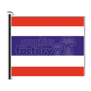 Thailand flag embossed pole clipart. Commercial use image # 148467