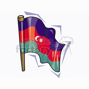 Azerbaijan Flag clipart. Commercial use image # 148486
