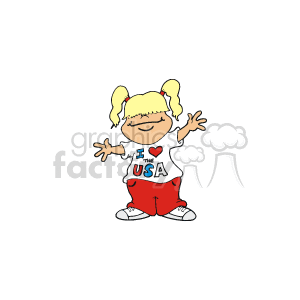Patriotic girl clipart. Royalty-free image # 149296