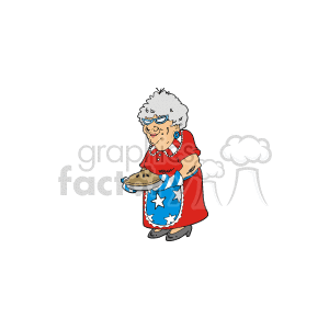 All american grandmother with all american apple pie clipart.