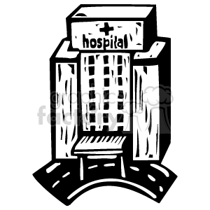 black and white hospital clipart. Commercial use image # 149504